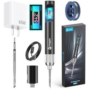 Awgem High Power Portable Soldering Kit, 100W Soldering Iron With C210K Tip, Automatic Temperature Adjustment, 2 Seconds Fast Heating (390F-840), Precision Repair Awgem High Power Portable Soldering Kit, 100W Soldering Iron With C210K Tip, Automatic Temperature Adjustment, 2 Seconds Fast Heating (390F-840), Precision Repair
