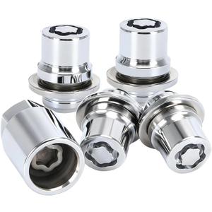 5PCS M12 x 1.5 Car Wheel Lock Lug Nut Set, 4PCS Vehicle Tire Lock and 1PC Key, 00276-00900 Anti-Theft Wheel Locking Lug Nut Set, Compatible with Matrix Avalon ES 300 CT200h