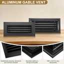 PATIKIL 8" x 20" Aluminum Gable Vent, 1Pcs Return Grille Gable Louver Air Vent with Screen Mesh Filter Removable Door for Sidewall Wall Ceiling Floor Attic Shed HVAC System, Black