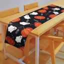 Halloween Table Runner, 72.44x13in Halloween Table Decorations Polyester Pumpkin Boo Ghost Runner Seasonal Fall Spooky Table Decorations for Outdoor Indoor Halloween Party Supplies