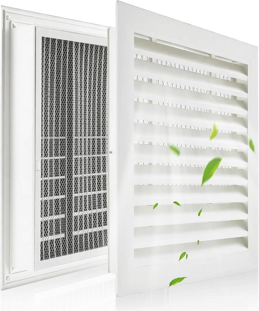 2-Pack 20"x20" Gable Vent - Premium Aluminum，Filter Screen for Removable, Ideal for Gables, Sheds, and Attics - Vent Opening 18"x18" - Boost Ventilation and Guard Against Moisture