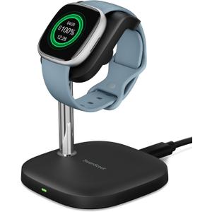 Watch Charger Stand for Charging Fitbit Versa 4, Fitbit Versa 3, Fitbit Sense 2, Fitbit Sense, Fitbit Ace LTE, SwanScout 505FB, (Not for Other Watches) (Black)