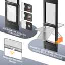 Dog Door for Sliding Glass Door with Magnetic Plastic Flat, Sliding Door Pet Doggie Door Insert with Lock, Adjustable Height No-Cut Required Doggy Door Access for Renters, Apartments, Patio (Black, S)
