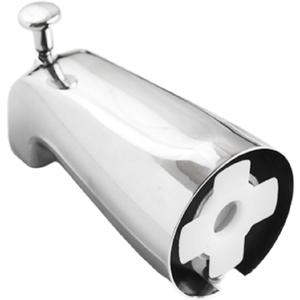 SENTO Slip On Silver Universal Bathroom Tub Spout with Diverter, Durable Heavy Duty Metal Bathtub Faucet with Shower Diverter - 4 Inches 1/2" Copper Pipe, Polished Chrome