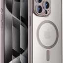 Designed for iPhone 15 Pro Case, Compatible with MagSafe, with Privacy Screen Protectors X2, [Camera Protection] [15FT Military Drop Protection] Shockpoof Phone Case, 6.1'', Natural Titanium