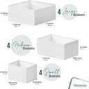 Drawer Organizer Clothes Set of 12 White-Grey - Dresser Organizer For Nursery, Bedroom, Closet - Perfect Baby Clothes Organizer and Storage & General Nursery Organization or Dresser Drawer Organizers