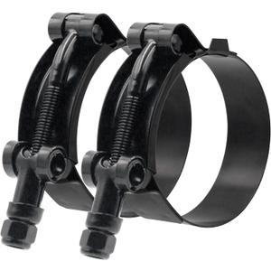 ISPINNER 2 Pack 2 Inch Stainless Steel T-Bolt Hose Clamps, Clamp Range 56-64mm for 2" Hose ID (Black)
