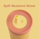 Owala Kids Insulation Stainless Steel Tumbler with Spill Resistant Flexible Straw, Easy to Clean, Kids Water Bottle, Great for Travel, Dishwasher Safe, 12 Oz, Peach and Yellow (Picnic)