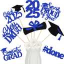 3 x 24Pcs 2025 Graduation Table Centerpieces Blue, Graduation Centerpieces for Tables 2025 Blue Graduation Centerpiece Sticks for Graduation Party Table Decorations 2025 Blue