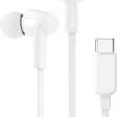 Belkin SoundForm Headphones - Wired In-Ear Earphones With Microphone - Wired Earbuds For iPad Mini, Galaxy & More With USB-C Connector (USB-C Headphones) (White)