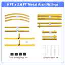 6 ft Arch Backdrop Stand, Wedding Arch Frame, Stable Metal Background Stand with Square Base Ground Nails, for Birthday Party Baby Shower Garland Decoration, Gold