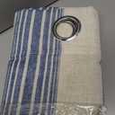 DriftAway Stripe 2 Panels Curtains Linen Blend Textured Window Privacy Light Filtering Drapes for Living Room Bedroom Grommet 84 Inches Jean Navy on Beige