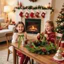 Artmag 24 Pcs Velvet Bows for Christmas Tree Rustic Bows Velvet Christmas Ornaments for Door Garland Wreath Gift Party Holiday Decoration (Width of 1 Inch,Olive Green)