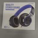 AILIHEN C8 Headphones Wired, On-Ear Kids Headphones with Microphone and Volume Control Foldable Corded Stereo 3.5mm Headset for School Teens Smartphones Chromebook Laptop Tablets Travel (Black Blue) (Medium)