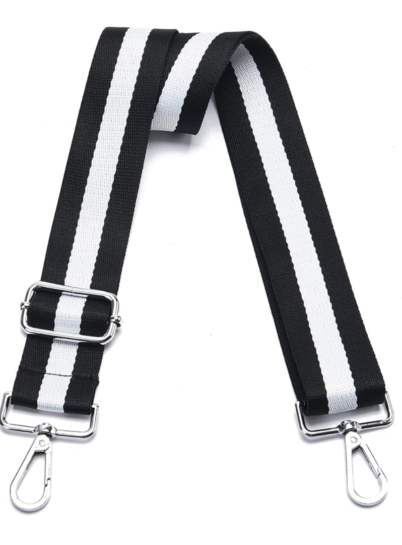 Wide Purse Strap Adjustable Replacement Crossbody Bag Strap Silver Hardware Shoulder Straps