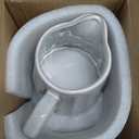 Ceramic Creamer Pitcher,17 Oz Coffee Creamer Container with Handle, Small Milk Pitcher Pourer for Sauces, Salad, White