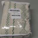 Sage Green Boho Shower Curtain for Bathroom, Linen Striped Print and Twine-Inspired Woven Center,72" W x 72" L