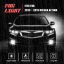 Driving Fog Lights Lamps Replacement for Nissan Altima 2013 2014 2015 with H11 12V 55W Halogen Bulbs & Chrome Black Bezel & Universal Switch and Wiring Kit (Clear Lens)