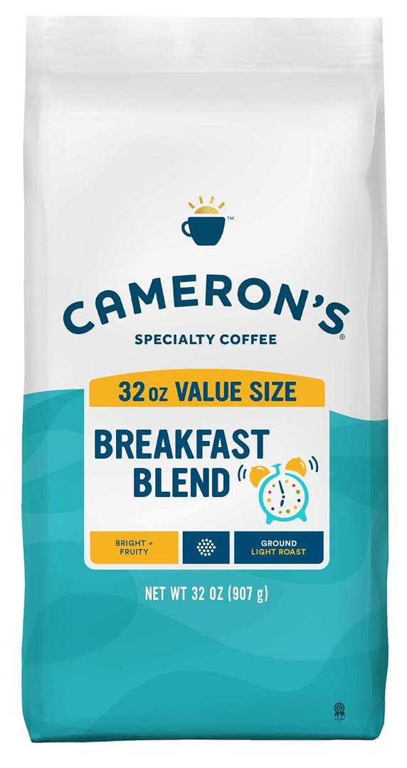 Cameron's Coffee Roasted Ground Coffee Bag, Breakfast Blend, 32 Ounce, Best By: 05/20/26