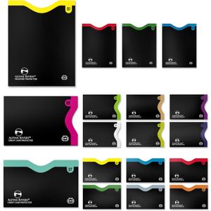 Alpine Rivers RFID Blocking Credit Card Sleeves 18-Piece Set  14 Color-Coded Card Protectors with 4 Passport Holders  Slim Water-Resistant Anti-Theft Protection for Travel (Standard Pack, Color Numbered Versatile)
