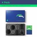 WhoseID Compatible with Apple Airtag Case Keychain Holder, IPX8 Waterproof Air Tags-4 Pack Cases Keychain Holder Easy Twist-Off Cap with Durable Matel Keyring for Luggage,Item Finder, Backpack, Kids