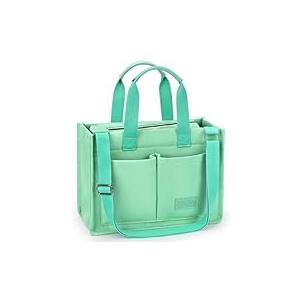 ZORFIN Canvas Tote Bag for Women with Zipper and Compartments Crossbody Work Laptop Bag for Travel College Office