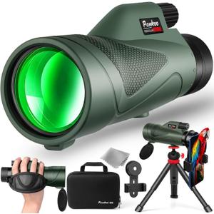 Pankoo 12x60 HD Monocular Telescope for Adults high Powered | Comes with Smartphone Adapter Tripod Hand Strap | Suitable for Bird Watching Sports Hiking Traveling