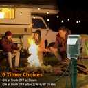 SURAIELEC Outdoor Power Stake Light Timer, Dusk to Dawn, 6 Electrical Outlet Power Strip Weatherproof, 6FT Extension Cord for Patio Lights, Sprinkler, Garden, Christmas Decorations, ETL Listed (Green)