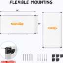 NEWBULIG White Board, 48" x 24" Magnetic Dry Erase Board for Wall with 1 Dry Eraser & 2 Multi-Color Markers & 4 Magnetic Pins, Silver Aluminum Frame for Office, Home, School