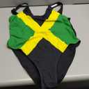 YELAIVP Women's Jamaica America Flag Padded One Piece Swimsuit Scoop Neck High Cut Bathing Suits Swimwear (Large)