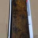 Rolanstar Bookshelf 6 Tier with 4 Hooks, Reversible Corner Bookshelf, 69" Industrial Wooden Bookcase with Open Shelves and Metal Frame for Living Room, Bedroom, Home Office, Rustic Brown