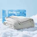 Bedsure Cooling Blankets for Hot Sleepers - Cooling Comforter, Cold Summer Blanket Twin Size for Bed, Ice Breathable and Lightweight Gift for Night Sweats, Grey, 60x80 Inches
