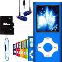 MP3 Player, Hotechs MP3 Music Player with 32GB Memory SD Card Slim Classic Digital LCD 1.82'' Screen Mini USB Port with FM Radio, Voice Record (Blue)