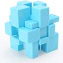 Mirror Cube 3x3 Speed Cube 3x3x3 Mirror Blocks Shaped Puzzle Sheng Shuo blue cube (Blue)