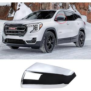 Left Driver Side Exterior Mirror Cap Cover Rearview Mirror Cover Trim Fit for 2018 2019 2020 2021 2022 2023 Chevrolet Equinox & GMC Terrain Replace 23406417 (Chrome)