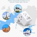 2 Pack European Travel Plug Adapter, International Power Plug Adapter with 3 Outlets 4 USB Charging Ports(2 USB C), Type C Plug Adapter Travel Essentials to Most Europe EU Spain Italy France Germany