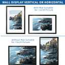 Hongkee 16x24 Frame Set of 2, Rustic Black Wood Style - Display 16 x 24 Picture without Mat or 12x18 Picture with Mat, Wall Mounting Horizontal and Vertical
