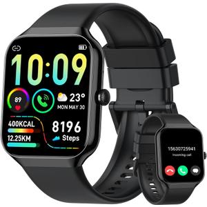 Smart Watch(Answer/Make Call), 1.96"HD Smartwatch for Men Women with Heart Rate/Sleep Monitor/Pedometer, 2025 New Activity Fitness Watch 113+ Sport Modes, IP68 Waterproof Running Watch for Android iOS