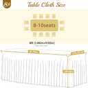 Suppromo 8ft Beige Spandex Tablecloths for Rectangle Tables Wrinkle Free Beige Rectangle Table Cloth Stretch Fitted Table Cover with Skirt for Wedding Birthday Party Banquet Baby Shower Buffet Event,Beige, 96" x 30" (8FT - 1 Pack)