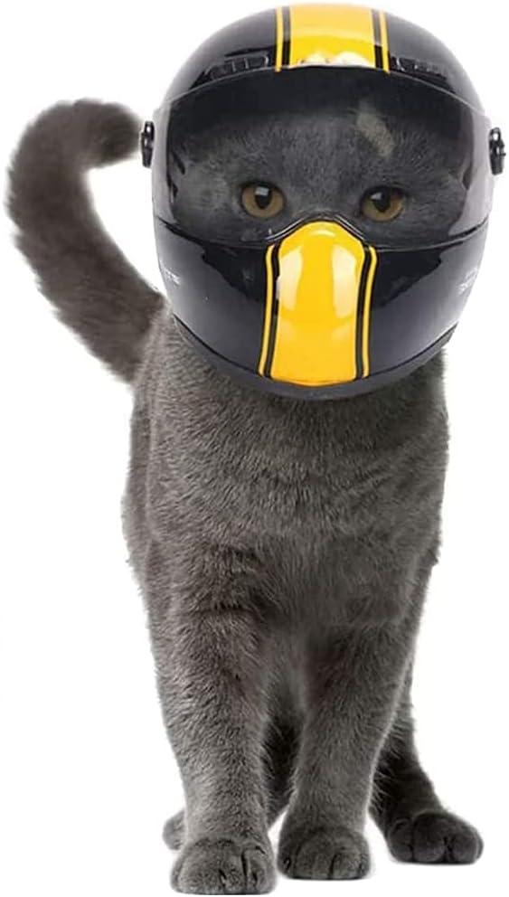 Pet Safety - Cat & Dogs Motorcycle Helmet - Full Face, Bike Riding & Outdoor (Black)