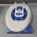 Mayfair Aurora Slow Close Toilet Seat, Easy Clean Hinges and Adjustable Perfect Fit Plastic Seat, Made in USA, Elongated, Biscuit