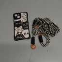 Case for iPhone 13 with Strap Lanyard Cartoon Cat Leather Touch Secure Grip Comfortable Cover for Girl Crossbody Strap Included (iPhone 13)