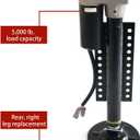5th Wheel RV Jack Right Leg, Ground Control 3.0 Automatic 5th Wheel RV Leveling System Rear Hall Effect Jack with Motor, 5000 lbs, Black 344792