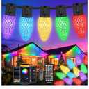Smart C9 Christmas Lights, 100 LED 65FT Bluetooth Outdoor Light String, APP Remote Controlled, Music Sync Color Changing RGB Connectable Christmas Lights for Tree House Eaves Roof Decorations