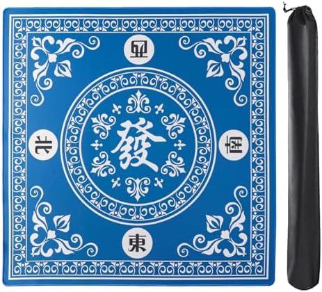 GUSTARIA Mahjong Mat,31.5"x31.5" Blue Rubber Anti-Slip Mahjong Table Mat with 3 Dice & Carrying Bag for Mahjong, Card, Board & Tile Games GUSTARIA Mahjong Mat,31.5"x31.5" Blue Rubber Anti-Slip Mahjong Table Mat with 3 Dice & Carrying Bag for Mahjong, Card, Board & Tile Games