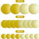 20Pcs Yellow Paper Lanterns Decorative, 6"8"10" Hanging Round Paper Lanterns Decorative for Bridal Shower Baby Shower Engagement Wedding Birthday Party