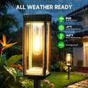 WdtPro 8 Pack Tall Solar Pathway Lights Outdoor, Bright Solar Powered Garden Lights Waterproof, Auto On/Off, Up to 15H Outdoor Lighting for Lawn Patio Walkway Driveway Path Yard Decor