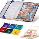Tektalk Jigsaw Puzzle Board with 3 Angle Adjustable Bracket/Stand, Lightweight Portable Puzzle Mat with Dustproof Cover for Puzzle Storage Saver, Non-Slip Surface, Up to 1000 Pieces - Gray, Set of 5, Up to 1000 Pieces