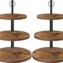 Cupcake Stand, 3 Tier Cake Stands Rustic Dessert Table Display Set Wood Cupcake Tower Cake Stand Tiered Tray Stand for Wedding Birthday Baby Shower 2 Pack