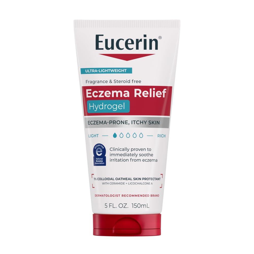 Eucerin Eczema Relief Hydrogel for Dry, Itchy, Eczema-Prone Skin, Fragrance Free and Steroid Free Body Moisturizer for Dry Skin, 5 Fl Oz Tube